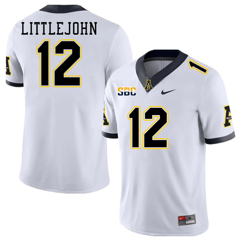 Appalachian State Mountaineers #12 Brayshawn Littlejohn College Football Jerseys Stitched-White Appalachian State Mountaineers #12 Brayshawn Littlejohn College Football Jerseys Stitched-White
